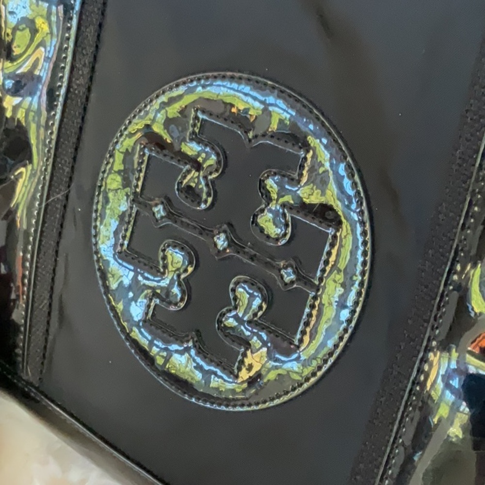 Tory Burch Black Patent Trim Tote - Picture 3 of 7